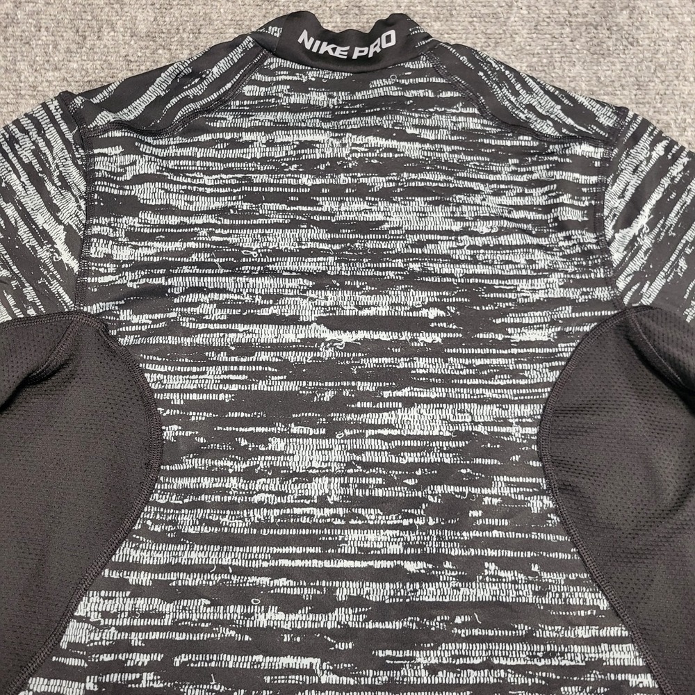 Nike Men's White/Black Pro Combat Dri-Fit Fitted Long Sleeve Top Size Small - Picture 11 of 14